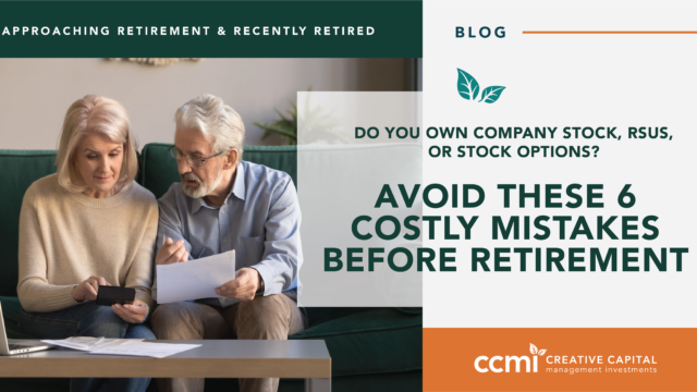 Retirement-aged professionals review their equity compensation and tax strategy as part of their comprehensive retirement plan.